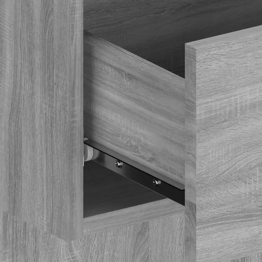 Hoofdbord Met Kastjes Bewerkt Hout Eikenkleurig 1 Grijs sonoma