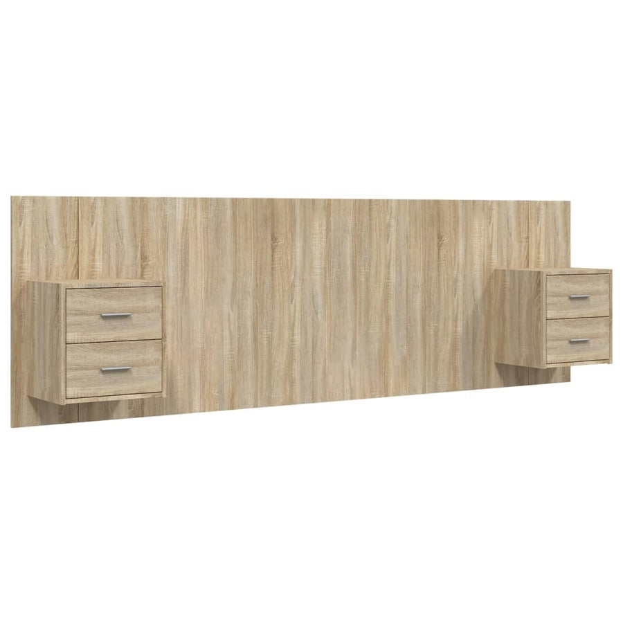 Hoofdbord Met Kastjes Bewerkt Hout Kleurig 1 Sonoma eiken