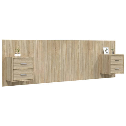Hoofdbord Met Kastjes Bewerkt Hout Kleurig 1 Sonoma eiken