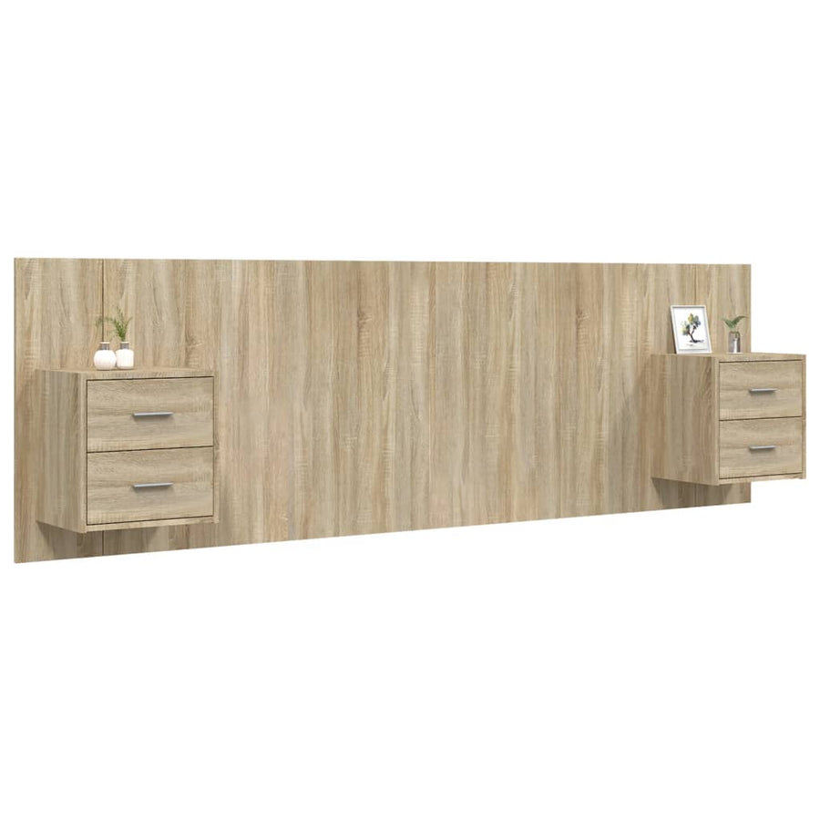 Hoofdbord Met Kastjes Bewerkt Hout Kleurig 1 Sonoma eiken