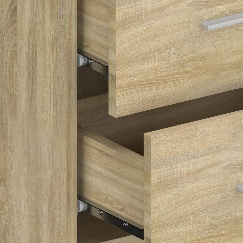 Hoofdbord Met Kastjes Bewerkt Hout Kleurig 1 Sonoma eiken
