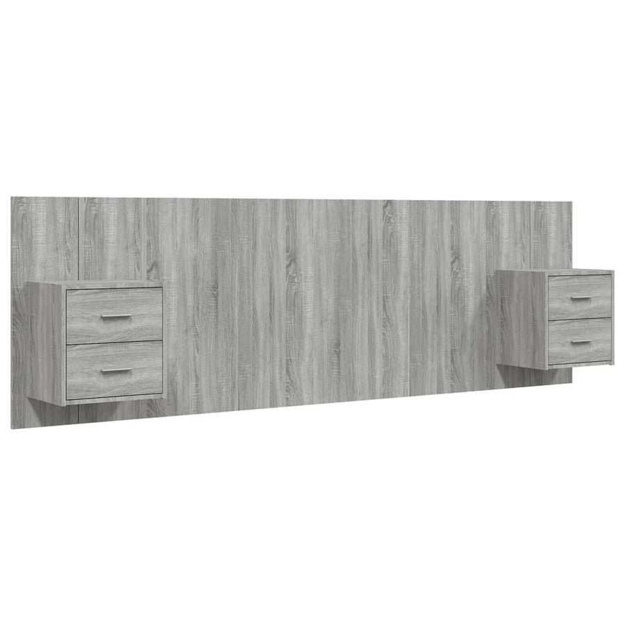 Hoofdbord Met Kastjes Bewerkt Hout Eikenkleurig 1 Grijs sonoma