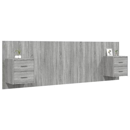 Hoofdbord Met Kastjes Bewerkt Hout Eikenkleurig 1 Grijs sonoma