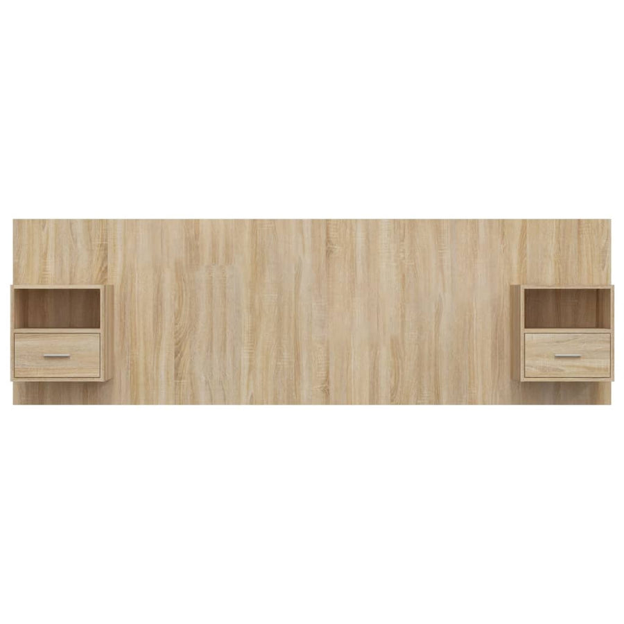 Hoofdbord met kastjes bewerkt hout sonoma eikenkleurig