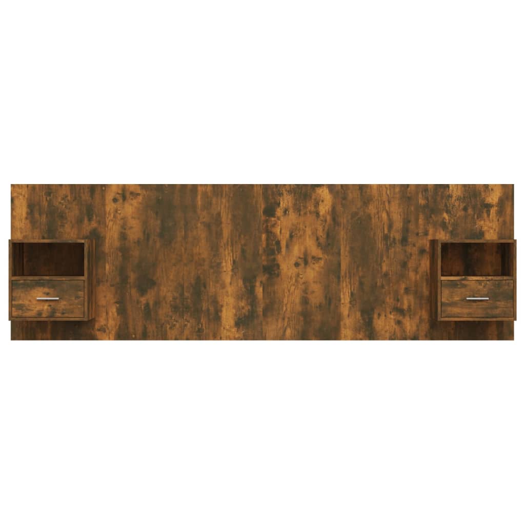 Hoofdbord Met Kastjes Bewerkt Hout Kleurig 1 Gerookt eiken