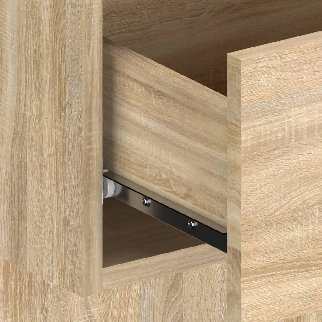 Hoofdbord Met Kastjes Bewerkt Hout Kleurig 1 Sonoma eiken