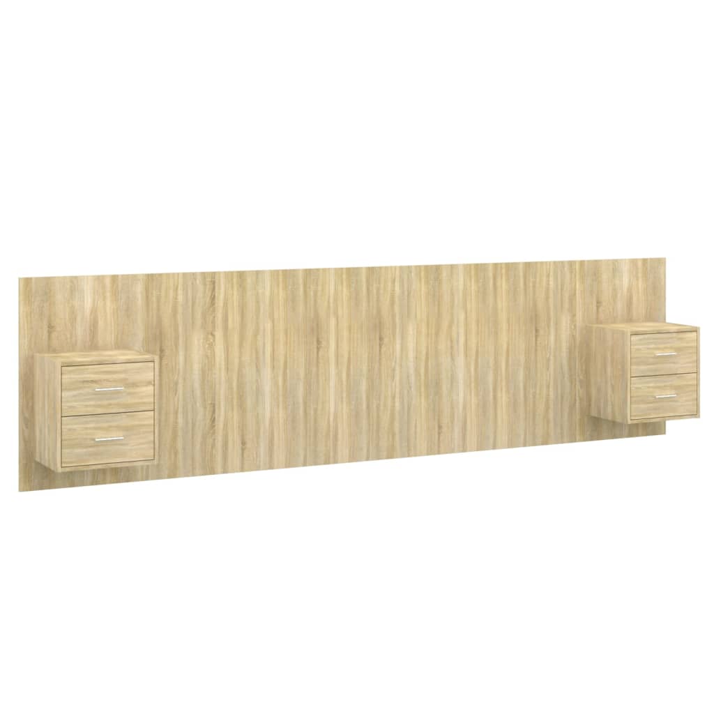 Hoofdbord Met Kastjes Bewerkt Hout Kleurig 1 Sonoma eiken