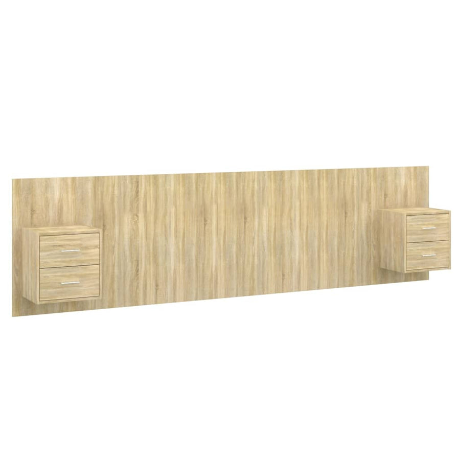 Hoofdbord Met Kastjes Bewerkt Hout Kleurig 1 Sonoma eiken