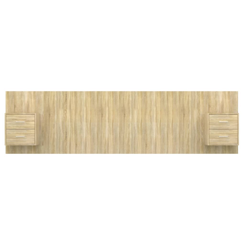 Hoofdbord Met Kastjes Bewerkt Hout Kleurig 1 Sonoma eiken