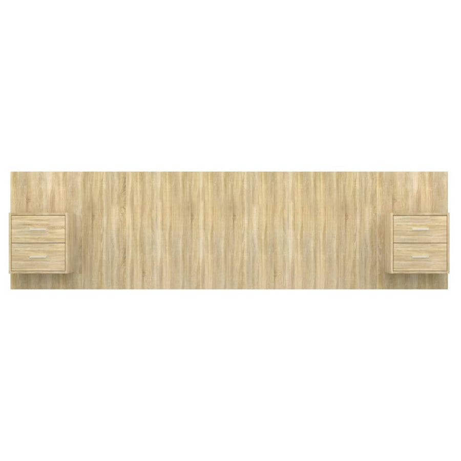 Hoofdbord Met Kastjes Bewerkt Hout Kleurig 1 Sonoma eiken