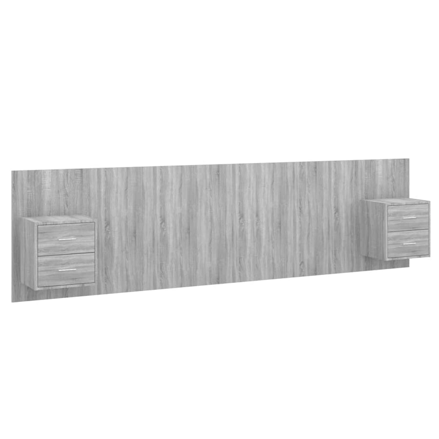 Hoofdbord Met Kastjes Bewerkt Hout Eikenkleurig 1 Grijs sonoma
