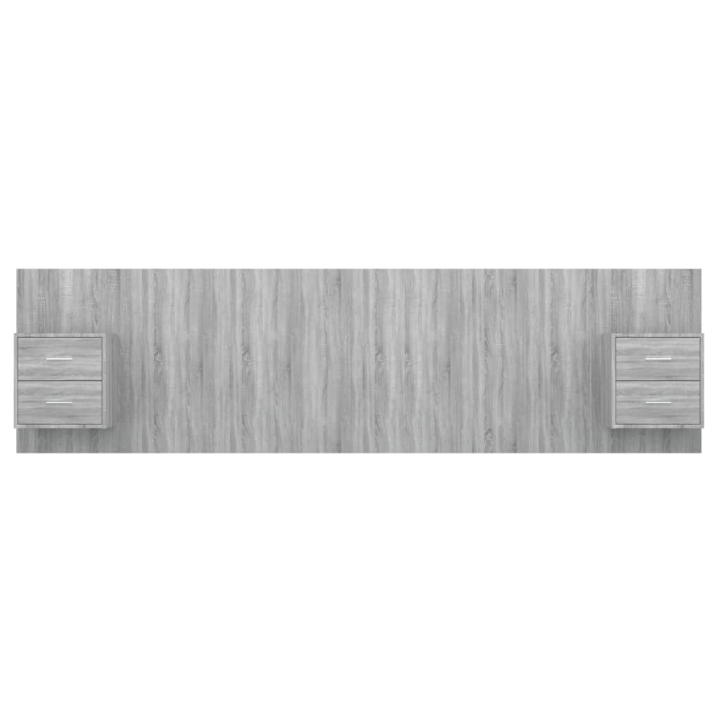 Hoofdbord Met Kastjes Bewerkt Hout Eikenkleurig 1 Grijs sonoma