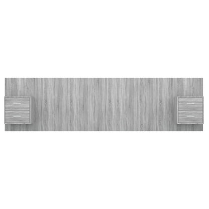 Hoofdbord Met Kastjes Bewerkt Hout Eikenkleurig 1 Grijs sonoma