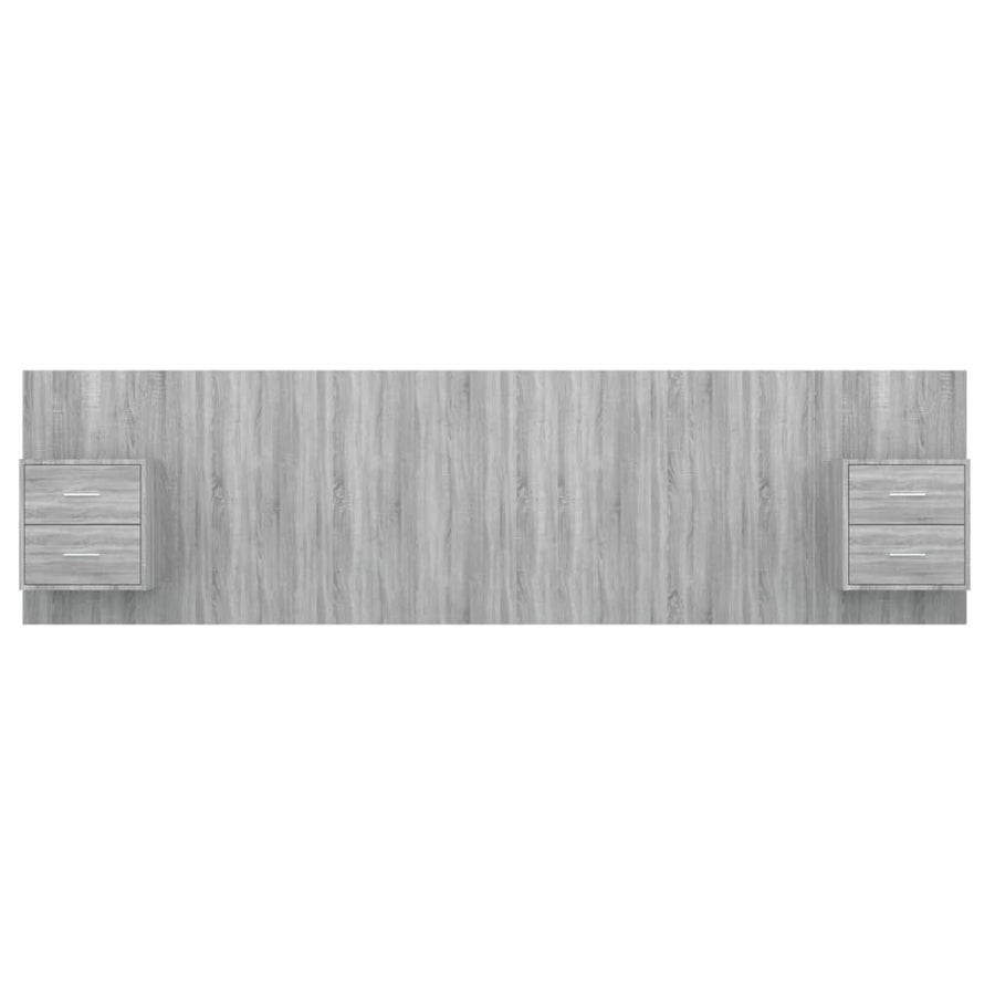 Hoofdbord Met Kastjes Bewerkt Hout Eikenkleurig 1 Grijs sonoma