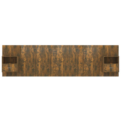 Hoofdbord Met Kastjes Bewerkt Hout Kleurig 1 Gerookt eiken
