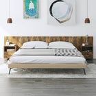 Headboard with cabinets, ornate smoked oak wood