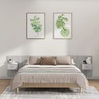 Headboard with cabinets treated wood concrete grey