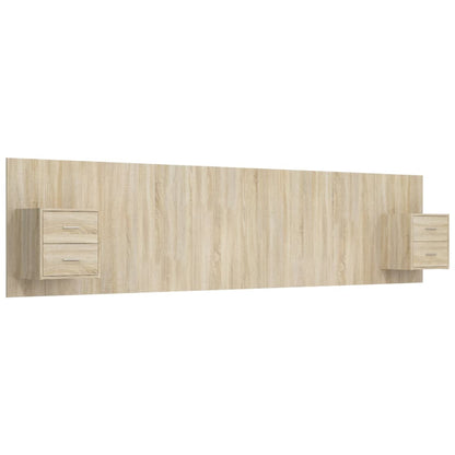 Hoofdbord Met Kastjes Bewerkt Hout Kleurig 1 Sonoma eiken
