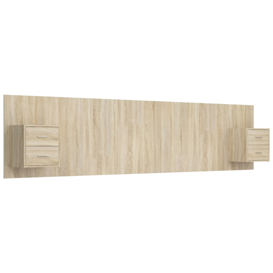 Hoofdbord Met Kastjes Bewerkt Hout Kleurig 1 Sonoma eiken