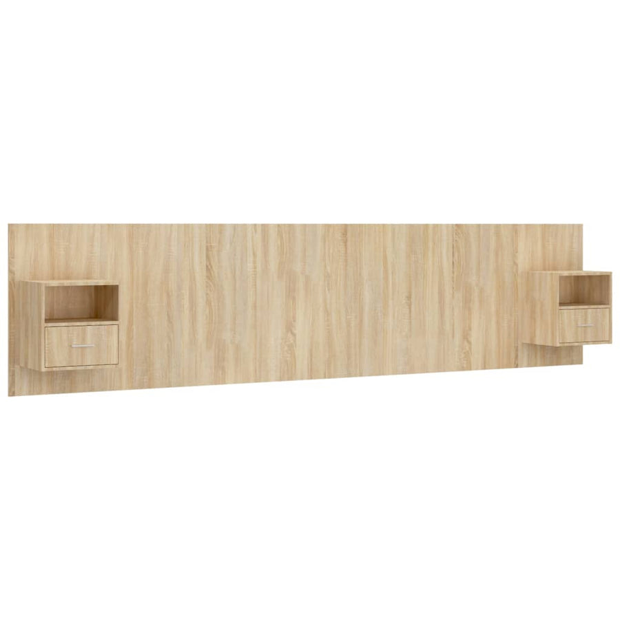Hoofdbord met kastjes bewerkt hout sonoma eikenkleurig