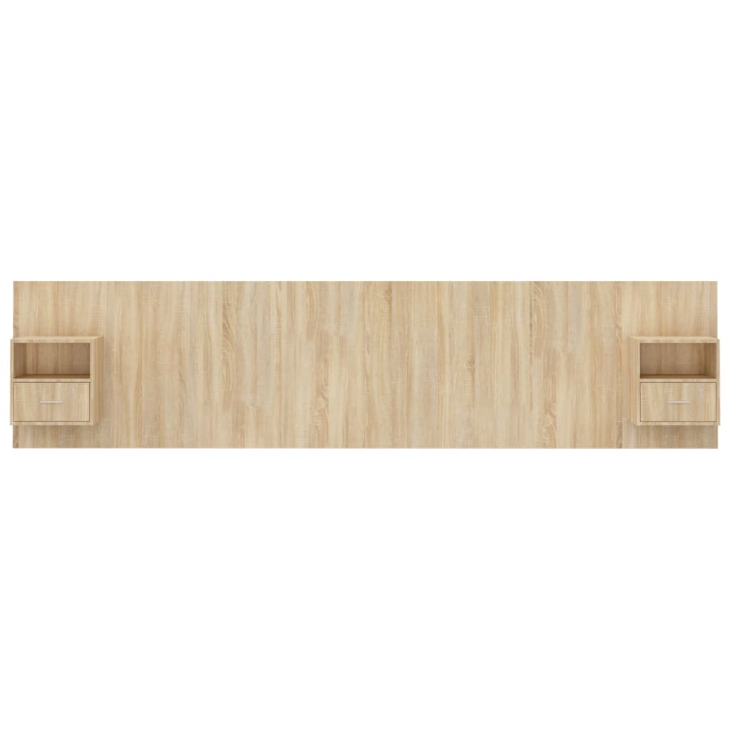 Hoofdbord met kastjes bewerkt hout sonoma eikenkleurig