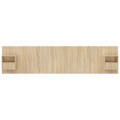 Hoofdbord met kastjes bewerkt hout sonoma eikenkleurig