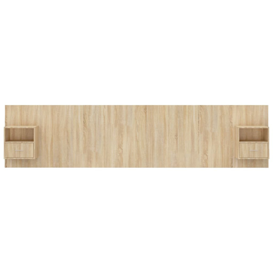 Hoofdbord met kastjes bewerkt hout sonoma eikenkleurig