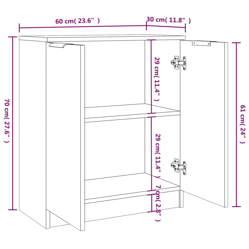 Dressoirs 60X30X70 Cm Bewerkt Hout Wit