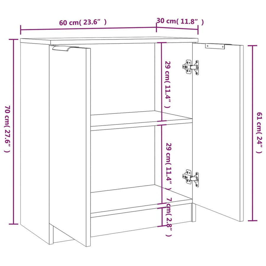 Dressoirs 60X30X70 Cm Bewerkt Hout Kleurig Gerookt eiken