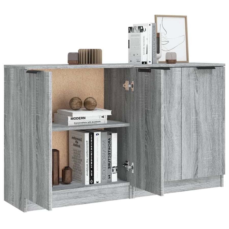 Dressoirs 60X30X70 Cm Bewerkt Hout Eikenkleur Grijs sonoma