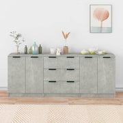 Dressoir bewerkt hout betongrijs 60x30x70 cm