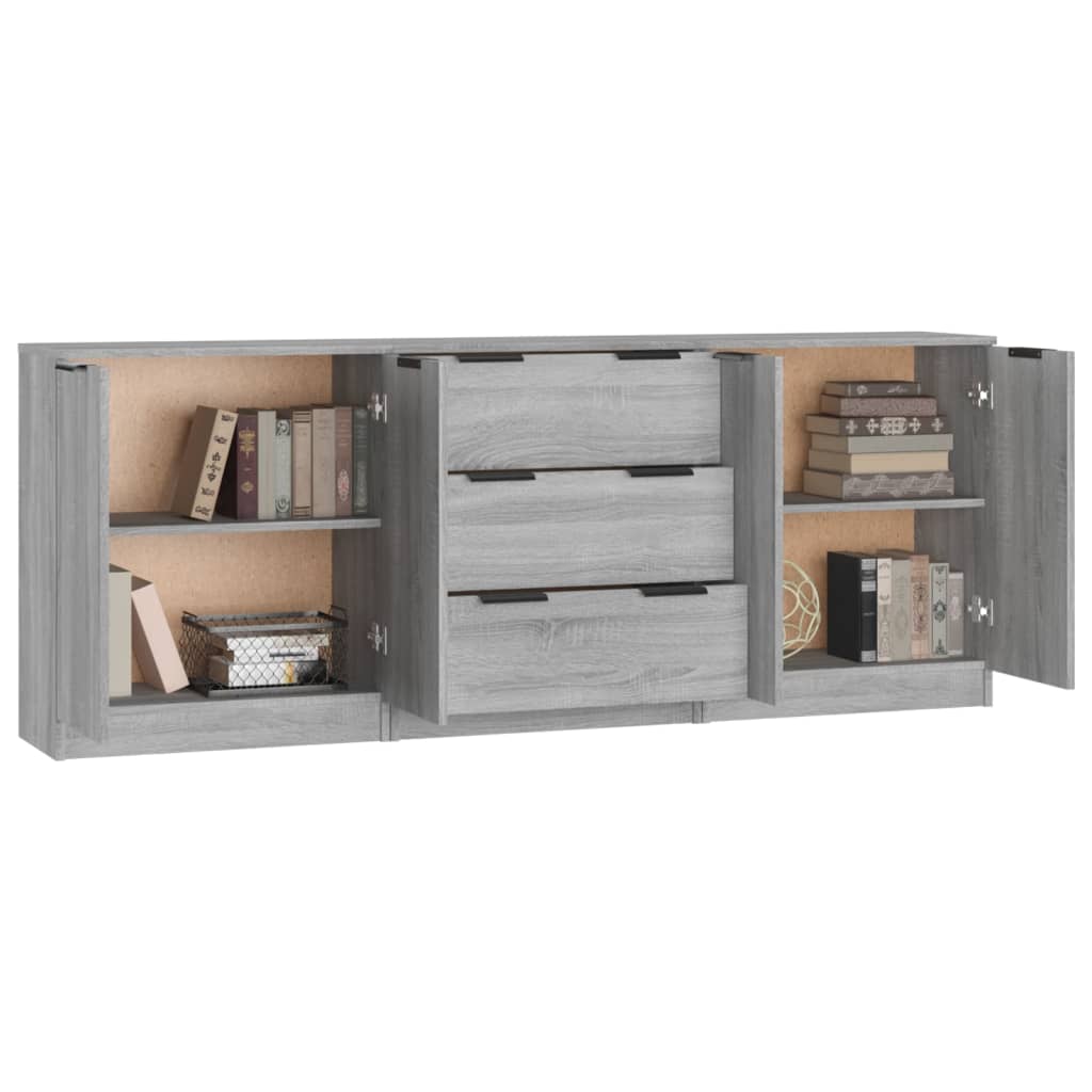 Dressoirs Bewerkt Hout Grijs Sonoma Eikenkleurig grey sonama