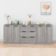 Dressoir bewerkt hout grijs sonoma eiken 60x30x70 cm