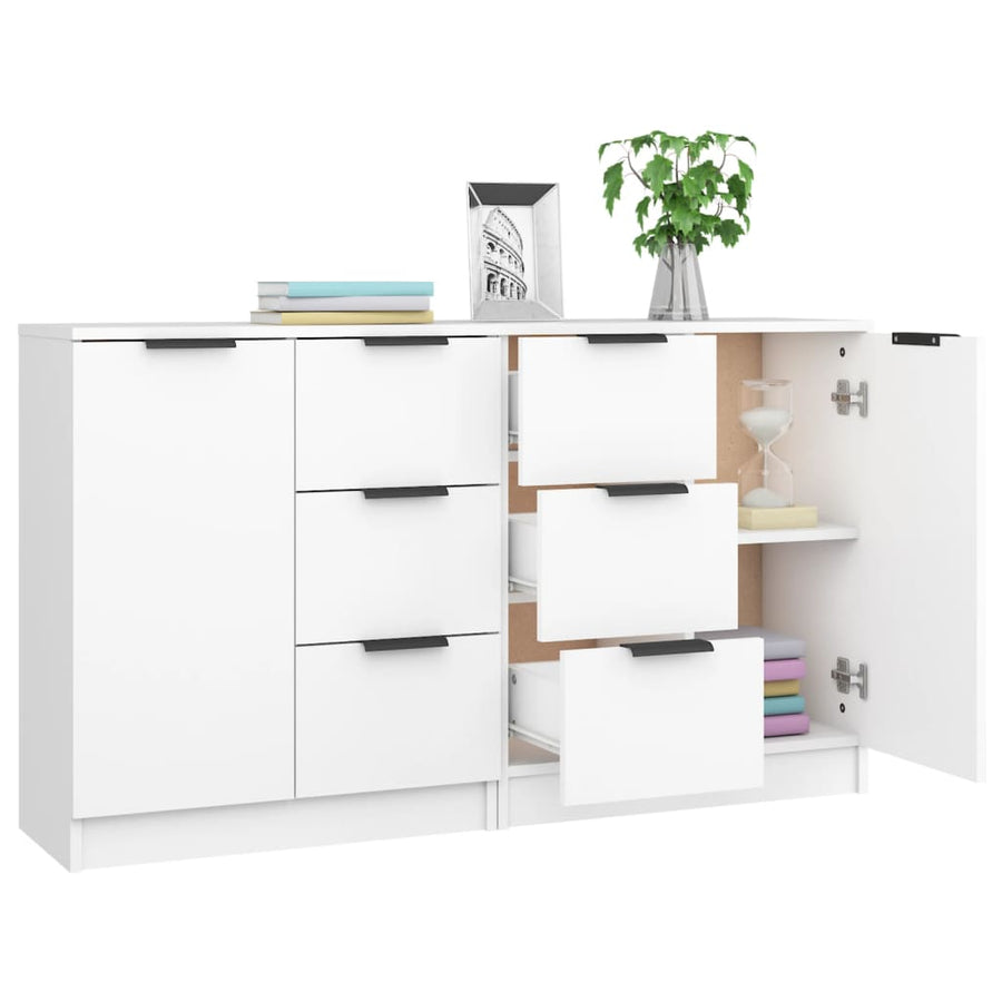 Dressoirs 2 St 60X30X70 Cm Bewerkt Hout Wit