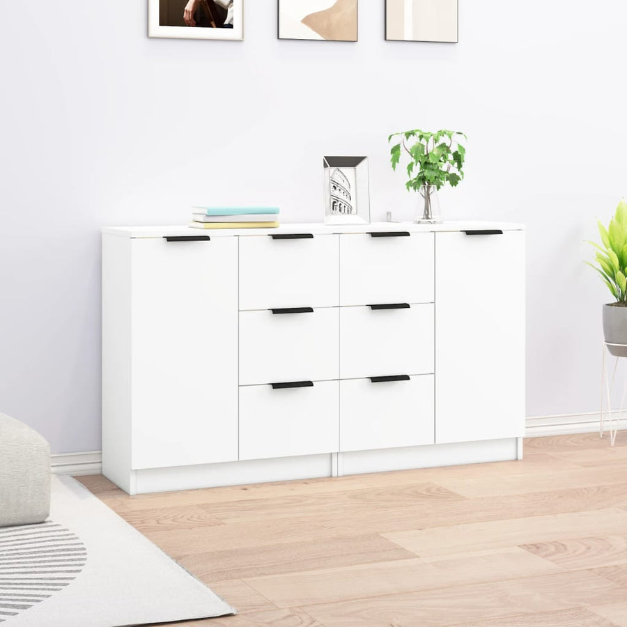 Dressoirs 2 St 60X30X70 Cm Bewerkt Hout Wit