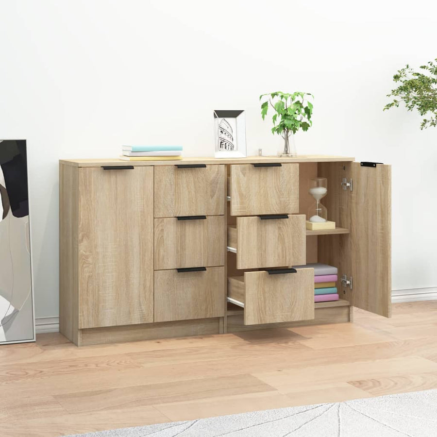 Dressoirs 2 St 60X30X70 Cm Bewerkt Hout Sonoma Eikenkleurig