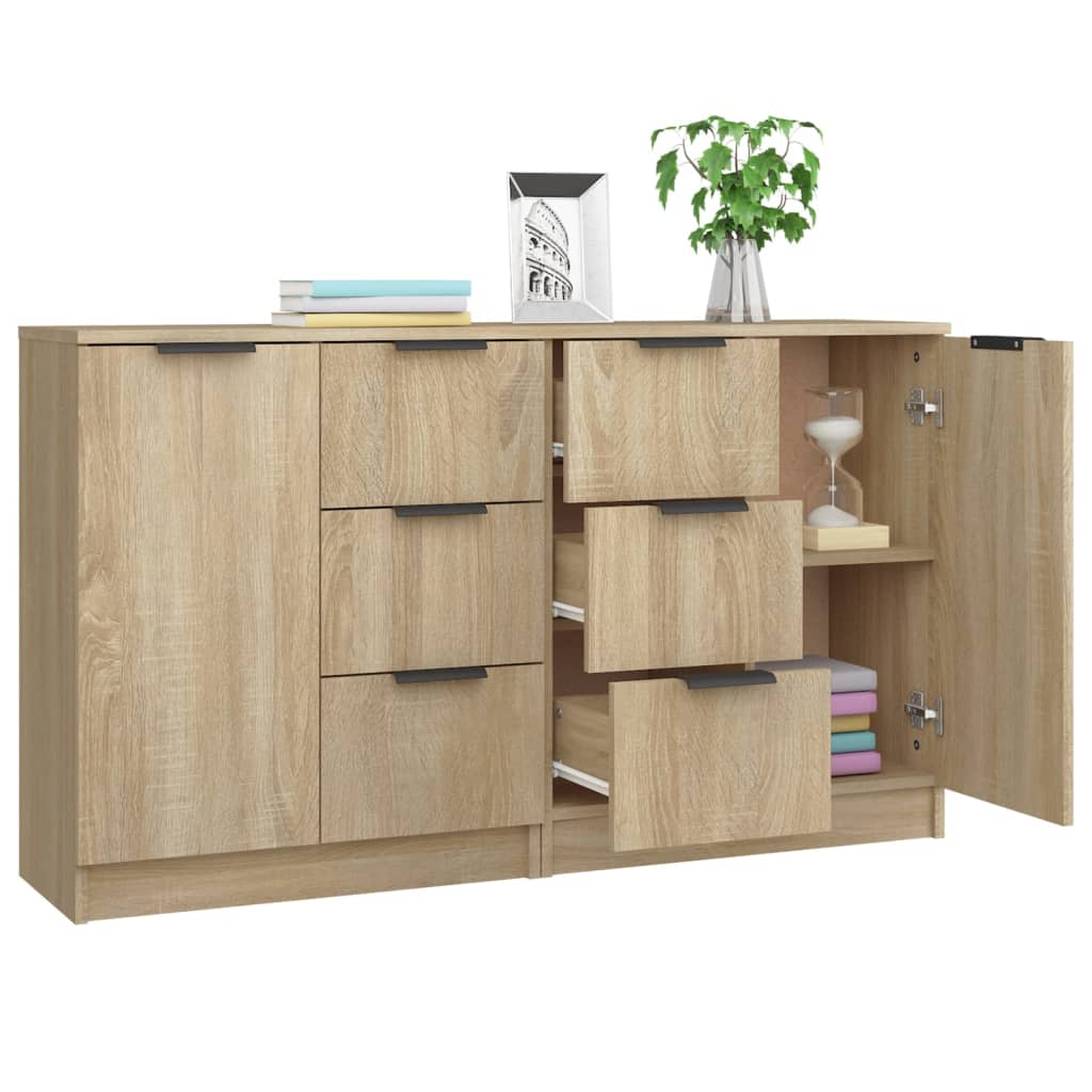 Dressoirs 2 St 60X30X70 Cm Bewerkt Hout Sonoma Eikenkleurig