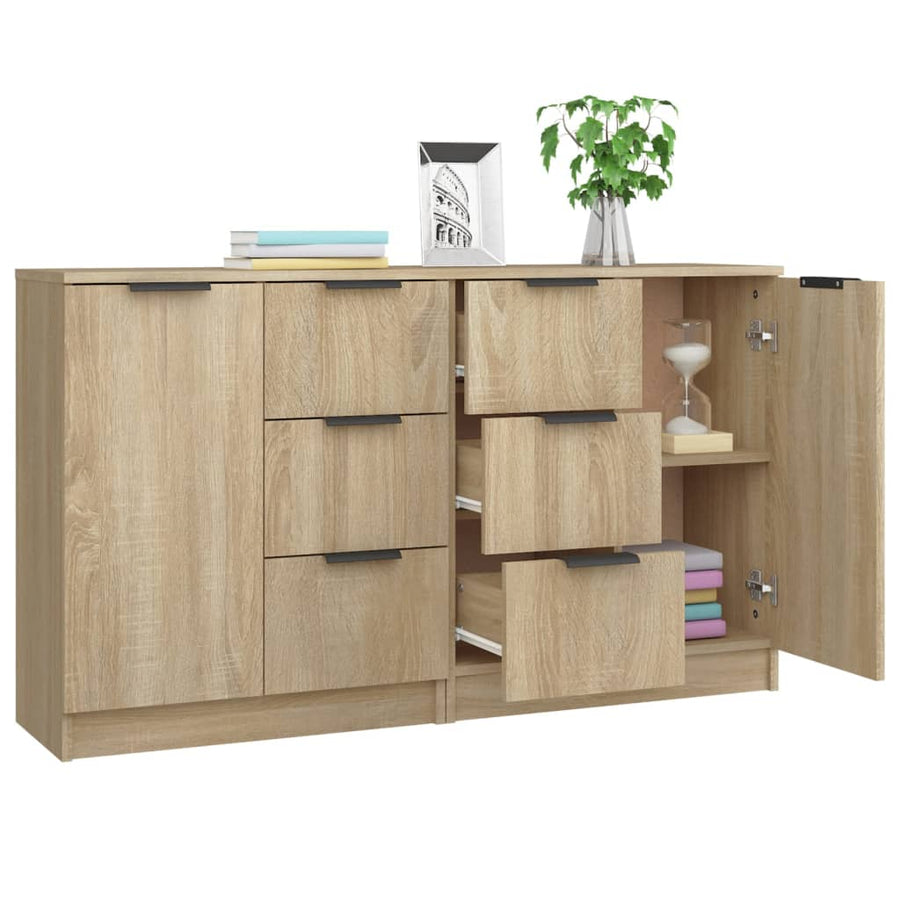 Dressoirs 2 St 60X30X70 Cm Bewerkt Hout Sonoma Eikenkleurig
