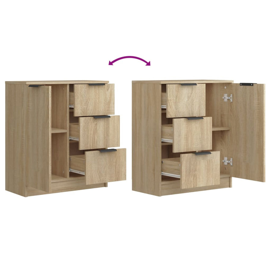 Dressoirs 2 St 60X30X70 Cm Bewerkt Hout Sonoma Eikenkleurig