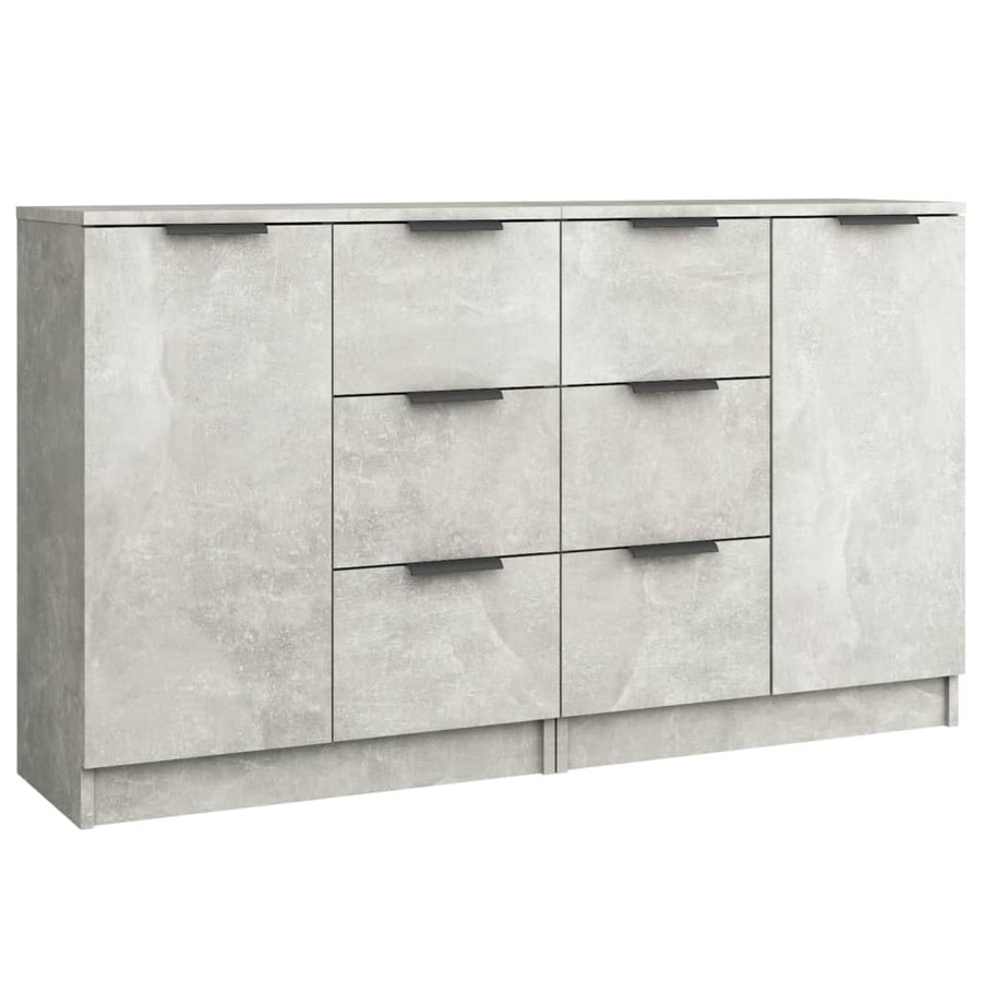 Dressoirs 2 St 60X30X70 Cm Bewerkt Hout Betongrijs
