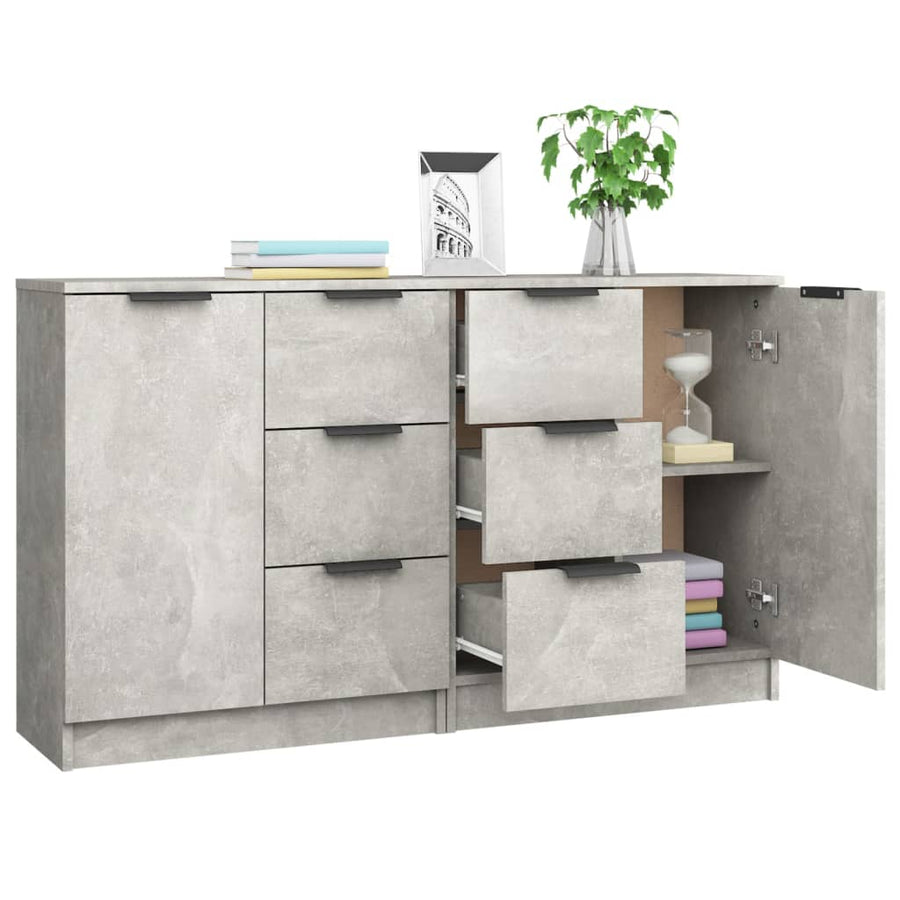 Dressoirs 2 St 60X30X70 Cm Bewerkt Hout Betongrijs
