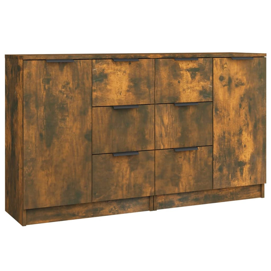 Dressoirs 2 St 60X30X70 Cm Bewerkt Hout Gerookt Eikenkleurig