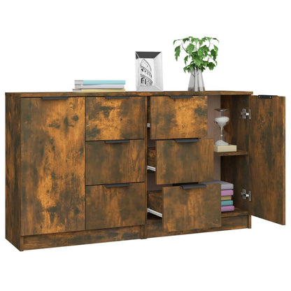 Dressoirs 2 St 60X30X70 Cm Bewerkt Hout Gerookt Eikenkleurig