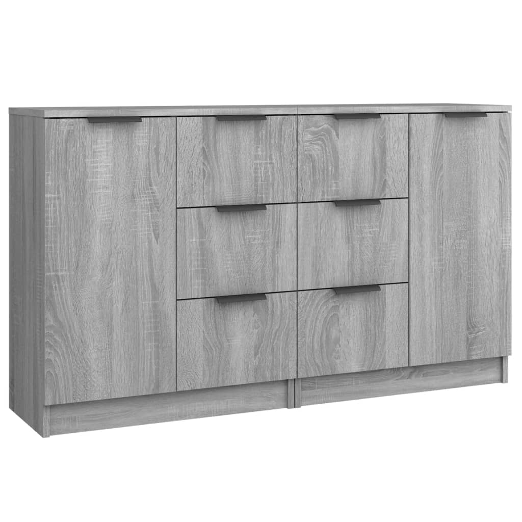 Dressoirs 2 St 60X30X70 Cm Bewerkt Hout Grijs Sonoma Eikenkleur