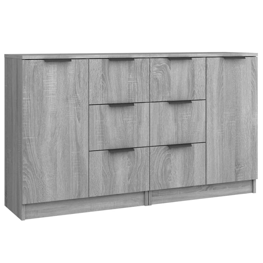 Dressoirs 2 St 60X30X70 Cm Bewerkt Hout Grijs Sonoma Eikenkleur