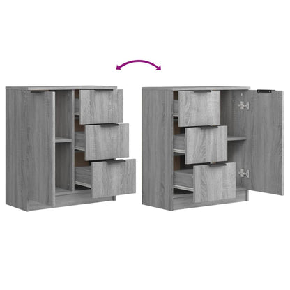 Dressoirs 2 St 60X30X70 Cm Bewerkt Hout Grijs Sonoma Eikenkleur