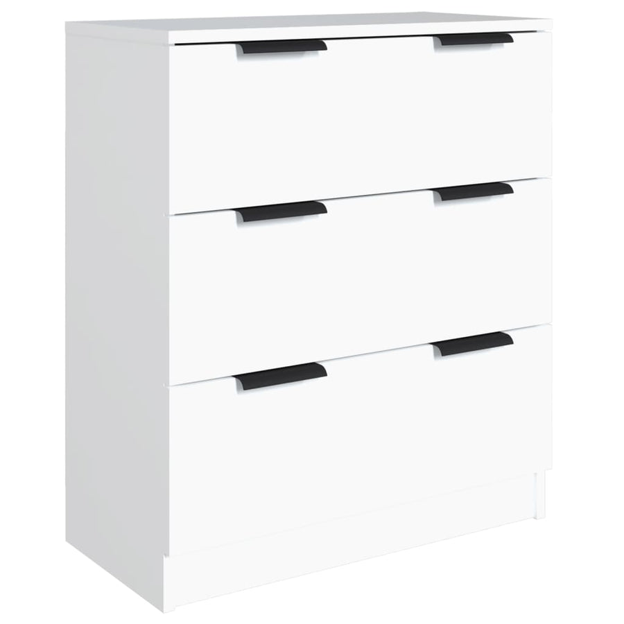 Dressoirs 3 st bewerkt hout wit Wit