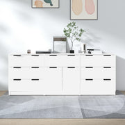 Dressoir bewerkt hout wit 60x30x70 cm