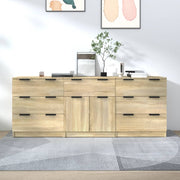 Dressoirs 3-delig bewerkt hout sonoma eiken