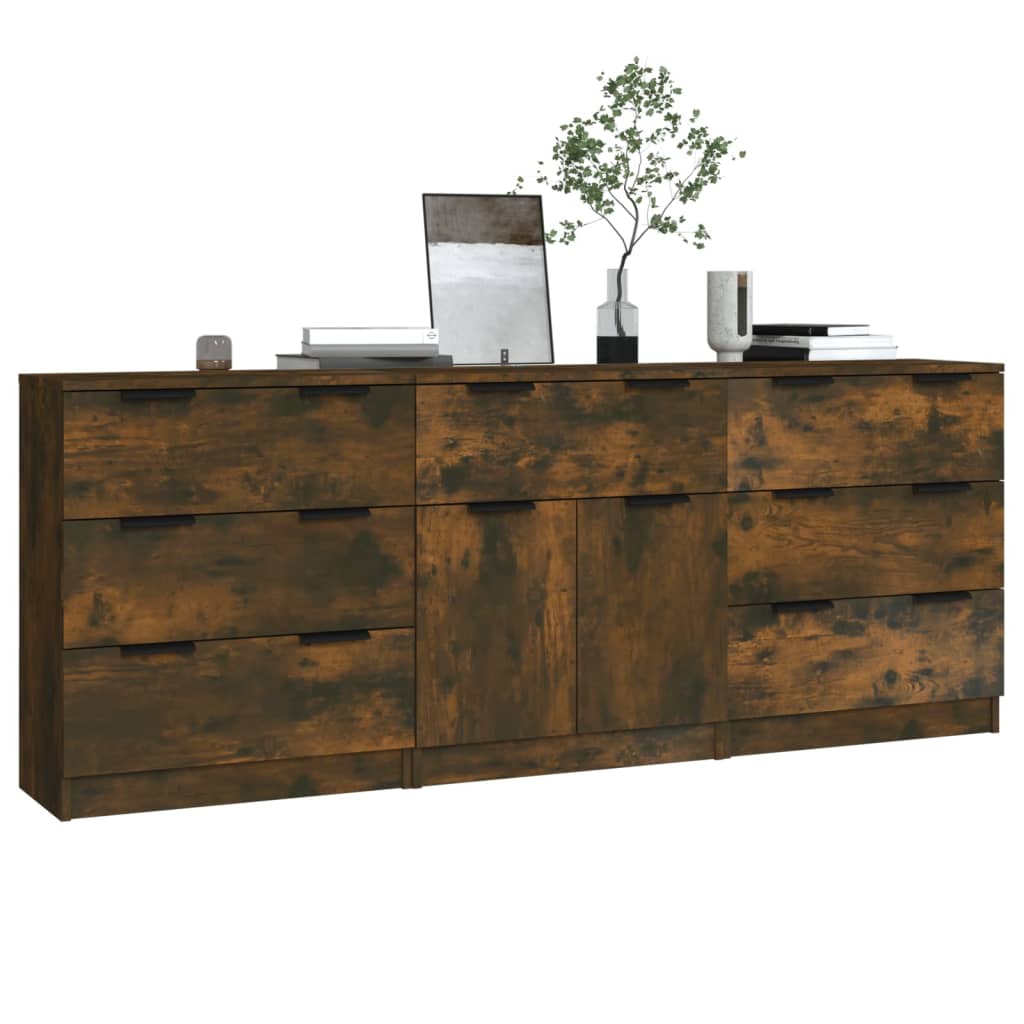 Dressoirs Bewerkt Hout Kleurig Gerookt eiken